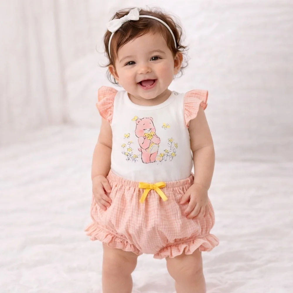 Care Bears Baby Girls Cheer Bear Tee and Bloomer Set - 6-9 / 12-18 months NWT